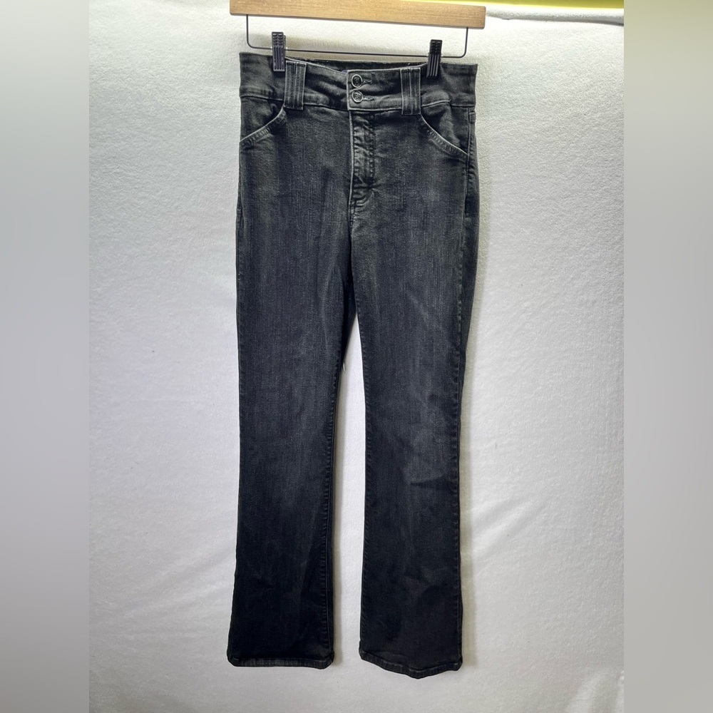 NYDJ Not Your Daughters Jeans Black Straight Flap‎ Pocket Jeans Womens 4 2362